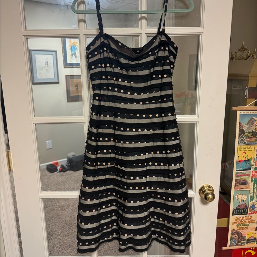 BCBGMaxAzria Black and White Polka Dot Mini Dress